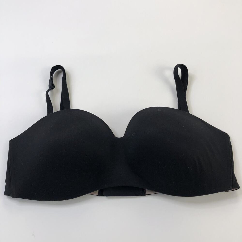 Soma Bra 34C Enbliss Stay Put Strapless Lined Wireless Black PLS READ STAIN